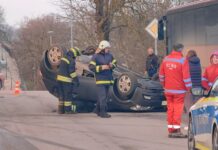 Автомобил се обърна по таван след удар в дърво /Подробно ВИДЕО/